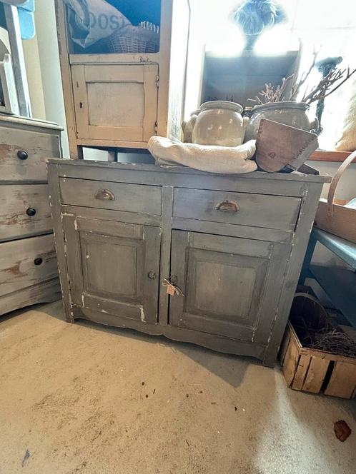 Kastje 2 lades 2 deuren Brocante, Afm 71hx93bx50d, Huis en Inrichting, Kasten | Dressoirs, Zo goed als nieuw, 50 tot 75 cm, Ophalen
