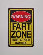 Warning fart zone reclamebord van metaal wandbord deco, Info@deconoord.nl, Deco Noord, Nieuw, Ophalen of Verzenden