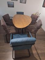 Set van 6 Stoelen - Stof en zwart metaal, Ophalen, Metaal, Modern, Vijf, Zes of meer stoelen