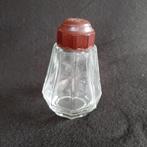 Zoutvaatje / strooivaat glas met dop bakeliet, Antiek en Kunst, Ophalen