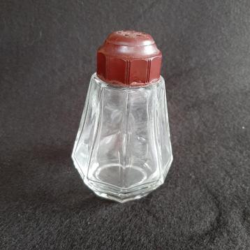 Zoutvaatje / strooivaat glas met dop bakeliet beschikbaar voor biedingen
