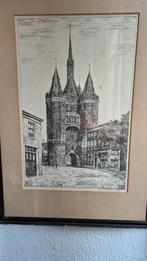 Pentekening Sassenpoort Zwolle 1935, Antiek en Kunst, Ophalen of Verzenden