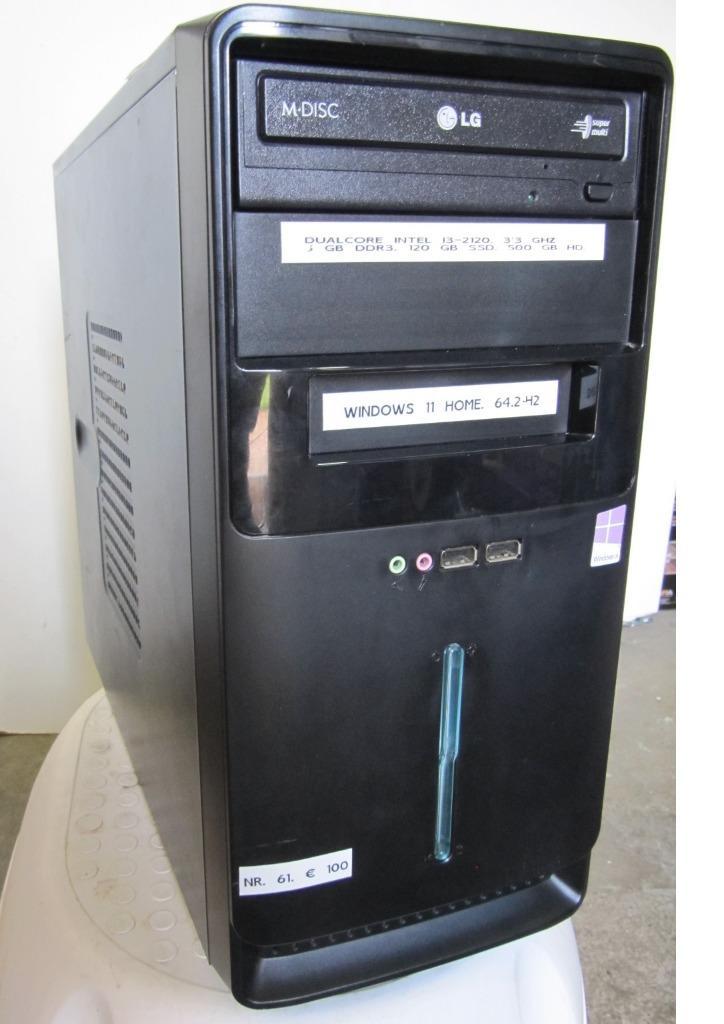 (Nr.61) Dualcore Intel Core i3-2120. 3,3 Ghz.8gb,ssd,500 hdd, Computers en Software, Computerbehuizingen, Zo goed als nieuw, Ophalen of Verzenden