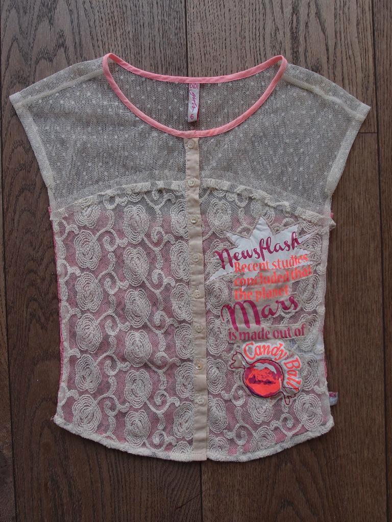 Erg mooi meisjes DIDI bloesje blouse korte mouw maat 6 / 116, Meisje, Overhemd of Blouse, Ophalen of Verzenden, Zo goed als nieuw