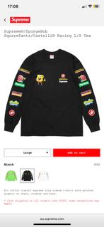 SupremeSpongeBob SquarePantsCastelli Racing L/S Tee size L, Kleding | Heren, Truien en Vesten, Maat 52/54 (L), Zwart, Nieuw, Ophalen of Verzenden