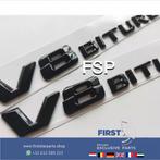 V8 BITURBO LOGO SET ZWART Mercedes C CLS E G GLC GLE S Klass, Gebruikt, -, Ophalen of Verzenden, -