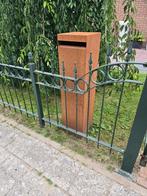 Brievenbus cortens staal met slot, Ophalen, Staal, Staande brievenbus