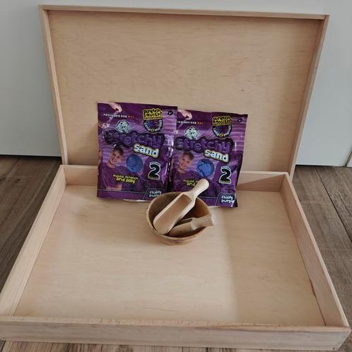 Houten Speelbak met kinetisch zand en accessories, Kinderen en Baby's, Speelgoed | Educatief en Creatief, Nieuw, Ophalen of Verzenden