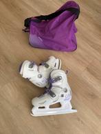 Oxelo schaatsen met tas paars 34-36, Sport en Fitness, Schaatsen, Overige merken, Ophalen of Verzenden, Zo goed als nieuw, IJshockeyschaatsen