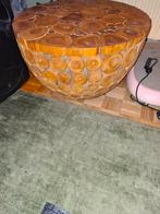 Teak houten salon tafel, Ophalen, 50 tot 100 cm, Rond, 50 tot 100 cm