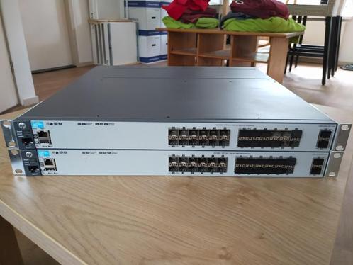 2x HP 3800-24SFP-2SFP+ switch met stacking module, Computers en Software, Netwerk switches, Gebruikt, Ophalen