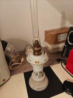 Oude olielamp melkglas beschilderd, Antiek en Kunst, Ophalen