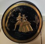 Oude koektrommel met schaatsend paartje / wintertafereel, Verzamelen, Ophalen of Verzenden, Gebruikt, Koek(jes)