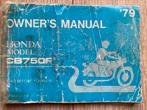 Owners manual CB750f (FZ- model), Motoren, Honda