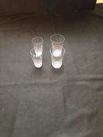 Set van 4 waaier kristallen glaasjes., Glas of Glazen, Ophalen of Verzenden, Overige stijlen, Glas