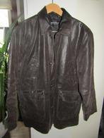 F051 RINO & PELLE mt 56 jas donkerbruin leder leer, Kleding | Heren, Bruin, Verzenden, Maat 56/58 (XL), Zo goed als nieuw