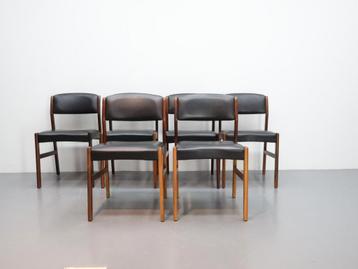 Vintage eetkamerstoelen | Set van 6 | Palissander beschikbaar voor biedingen