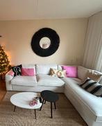 Zwarte Stro Spiegel Light&Living, Huis en Inrichting, Woonaccessoires | Spiegels, Ophalen, 100 tot 150 cm, Rond, Zo goed als nieuw
