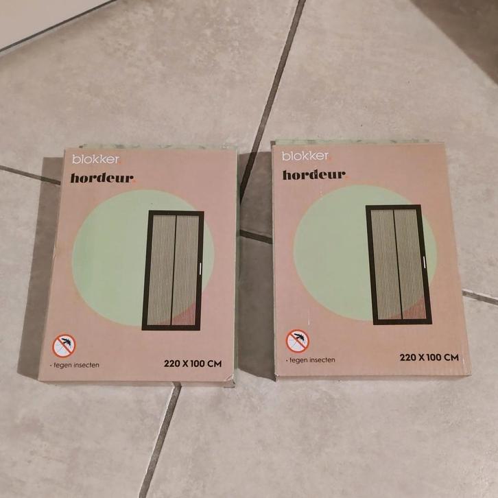 2x Hordeur met magneten 220x100 cm - Nieuw in doos!, Doe-het-zelf en Verbouw, Deuren en Horren, Nieuw, Hordeur, 215 cm of meer