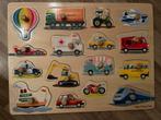 Puzzel jongen met voertuigen, 2 tot 4 jaar, Ophalen of Verzenden, Zo goed als nieuw, Van hout