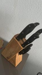 Messenset met houten messenblok, Ophalen, Gebruikt