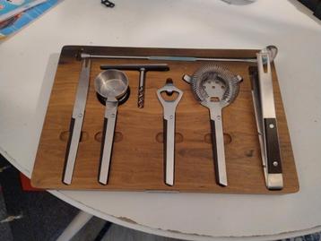Vintage Barset met Houten Houder beschikbaar voor biedingen