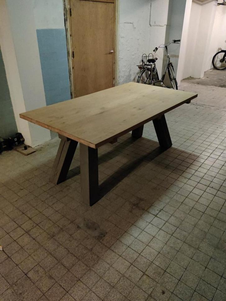 Massief Eiken Tafel 180x100, Huis en Inrichting, Tafels | Eettafels, Gebruikt, 50 tot 100 cm, 150 tot 200 cm, Vijf personen of meer
