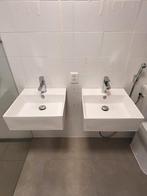 Twee witte badkamer wastafels, Ophalen, Minder dan 50 cm, Minder dan 100 cm, Wasbak of Wastafel