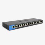 Linksys 16 poort switch LGS116P met 8xPOE, Computers en Software, Netwerk switches, Ophalen of Verzenden, Zo goed als nieuw