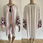 Dames New Look Boho kaftan vest wit borduursel kimono jas M, Maat 38/40 (M), Wit, Zo goed als nieuw, Ophalen