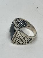 Zilveren herenring van echte zilver 925 Maat 26, Sieraden, Tassen en Uiterlijk, Ringen, 20 of groter, Zwart, Heer, Nieuw