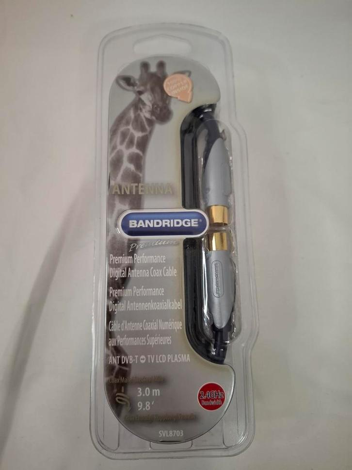 Bandridge Premium Antenne Kabel - 3 Meter, Audio, Tv en Foto, Audiokabels en Televisiekabels, Nieuw, Coaxiale kabel, 2 tot 5 meter