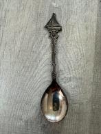 Antieke verzilverde souvenirlepel/dessertlepel met schip, Ophalen of Verzenden