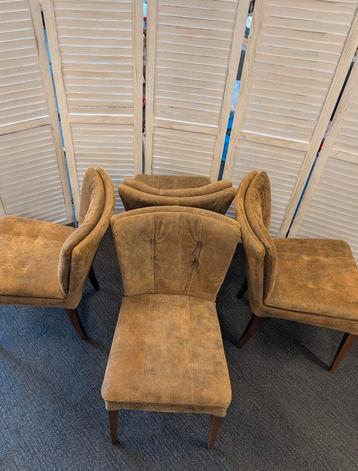 4 eetkamerstoelen cognac kleur Riviera Maison stijl beschikbaar voor biedingen