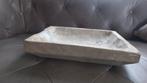 Landelijke Houten doorleefde vergrijsde schaal bak 29x37, Schaal, Ophalen of Verzenden, Zo goed als nieuw, Rechthoekig