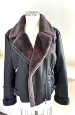 Mango leather look bruin jack medium nieuwstaat CHCS, Kleding | Dames, Maat 38/40 (M), Mango, Bruin, Ophalen of Verzenden