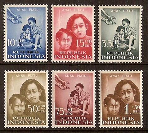 Indonesie Zonnebloem nr 214/9 ongebruikt 1958, Postzegels en Munten, Postzegels | Azië, Postfris, Zuidoost-Azië, Ophalen of Verzenden