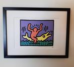 Keith Haring, 'Man op Vis' mooi gelijst, Antiek en Kunst, Kunst | Litho's en Zeefdrukken, Ophalen of Verzenden