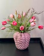 Nieuw! Real touch tulpen compleet in vaas | Roze, Huis en Inrichting, Ophalen of Verzenden, Nieuw