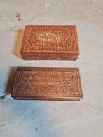 Houten Sieradendoosjes - Handgesneden Vintage Set, Ophalen