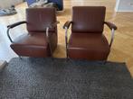 LEOLUX 2 prachtige donkerbruine leren Scylla fauteuils, Huis en Inrichting, Ophalen, Zo goed als nieuw, Klassiek/modern, 50 tot 75 cm