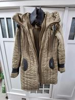 Khujo Lange Jas Olijfgroen/Zand Maat L, Beige, Maat 42/44 (L), Ophalen of Verzenden, Zo goed als nieuw