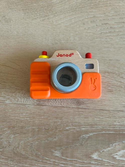 Janod houten camera met geluid, Kinderen en Baby's, Speelgoed | Educatief en Creatief, Zo goed als nieuw, Ontdekken, Met geluid
