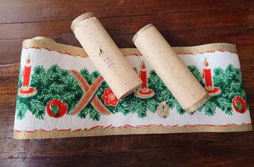 Oude rollen behangpapier. Kerst. Behang rand 19 cm hoog.  beschikbaar voor biedingen