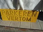 """"PARKEREN VERTOM"""""" BLIKKEN BORD ( 50 cm.), Ophalen of Verzenden, Gebruikt, Gebruiksvoorwerp