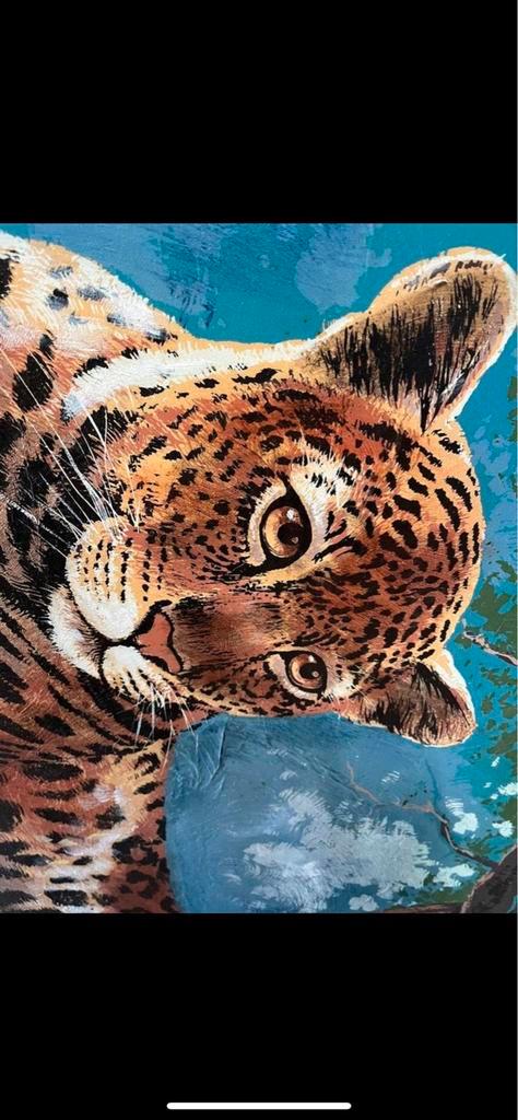 Schilderij: Luipaard in boom, Antiek en Kunst, Kunst | Schilderijen | Klassiek, Ophalen