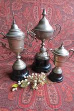 3 Antieke Franse trofeeën, bekers met deksel, Ophalen of Verzenden