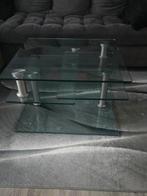 Mooie glazen tafel, 80x80cm draaibaar, hele goede zware glas, Huis en Inrichting, Tafels | Salontafels, Ophalen, 50 tot 100 cm