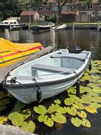 Polyesterboot met buitenboordmotor en trailer, Watersport en Boten, Motorboten en Motorjachten, Ophalen, Gebruikt, Minder dan 10 pk
