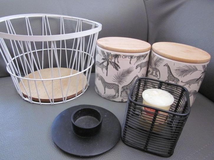 Woonaccessoires/ mandje/kandelaars/potten, riverdale, Huis en Inrichting, Woonaccessoires | Overige, Nieuw, Ophalen of Verzenden